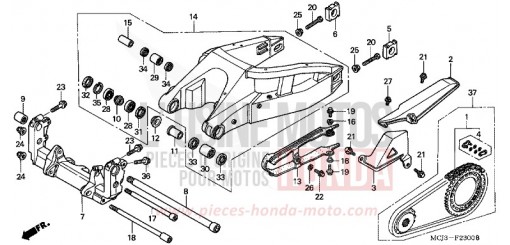 SWINGARM (CBR900RRY,1/RE1) CBR900RR1 de 2001